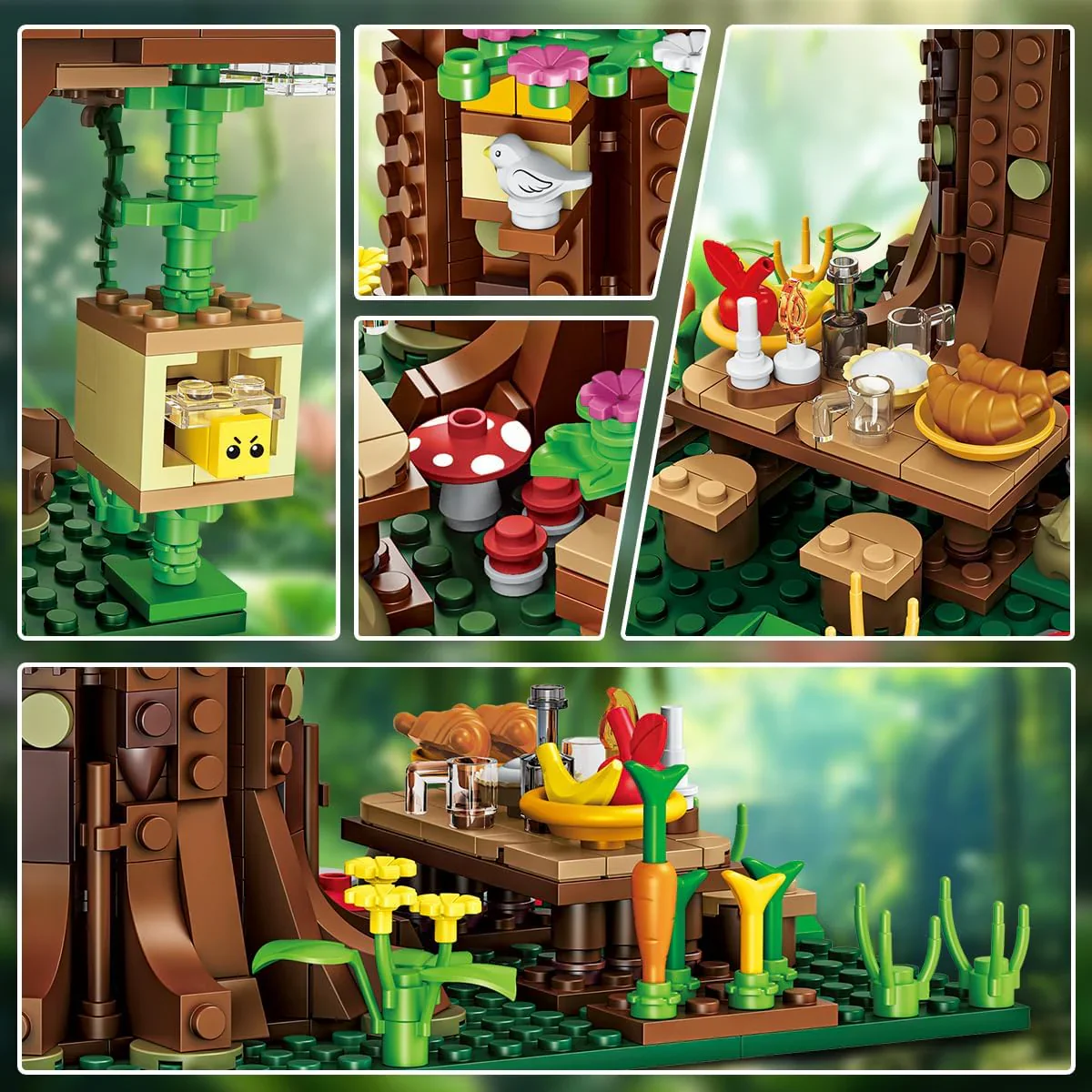 4 in 1 Tree House Building Set with LED Light - Insoon - Image 4