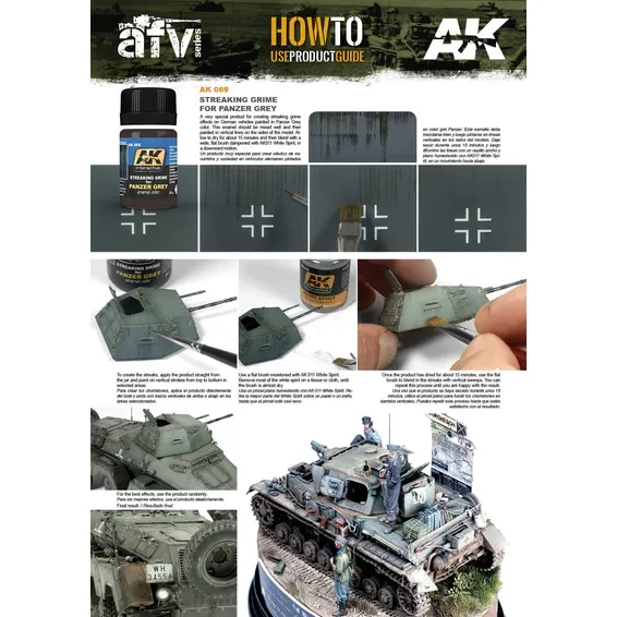 AK Interactive AK069 Weathering Streaking Grime for Panzer Gray Vehicles Enamel 35ml - Image 2