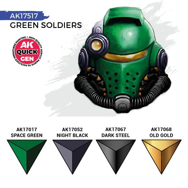 AK-Interactive: Quick Gen Acrylic Contrast -Green Soldiers (Quick Gen Set) - Image 3