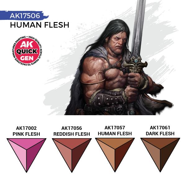 AK-Interactive: Quick Gen Acrylic Contrast -Human Flesh (Quick Gen Set) - Image 3