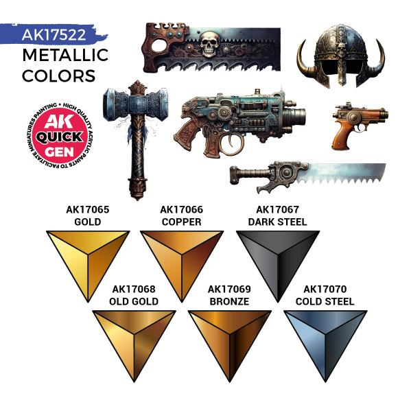 AK-Interactive: Quick Gen Acrylic Contrast -Metallics (Quick Gen Set) - Image 3