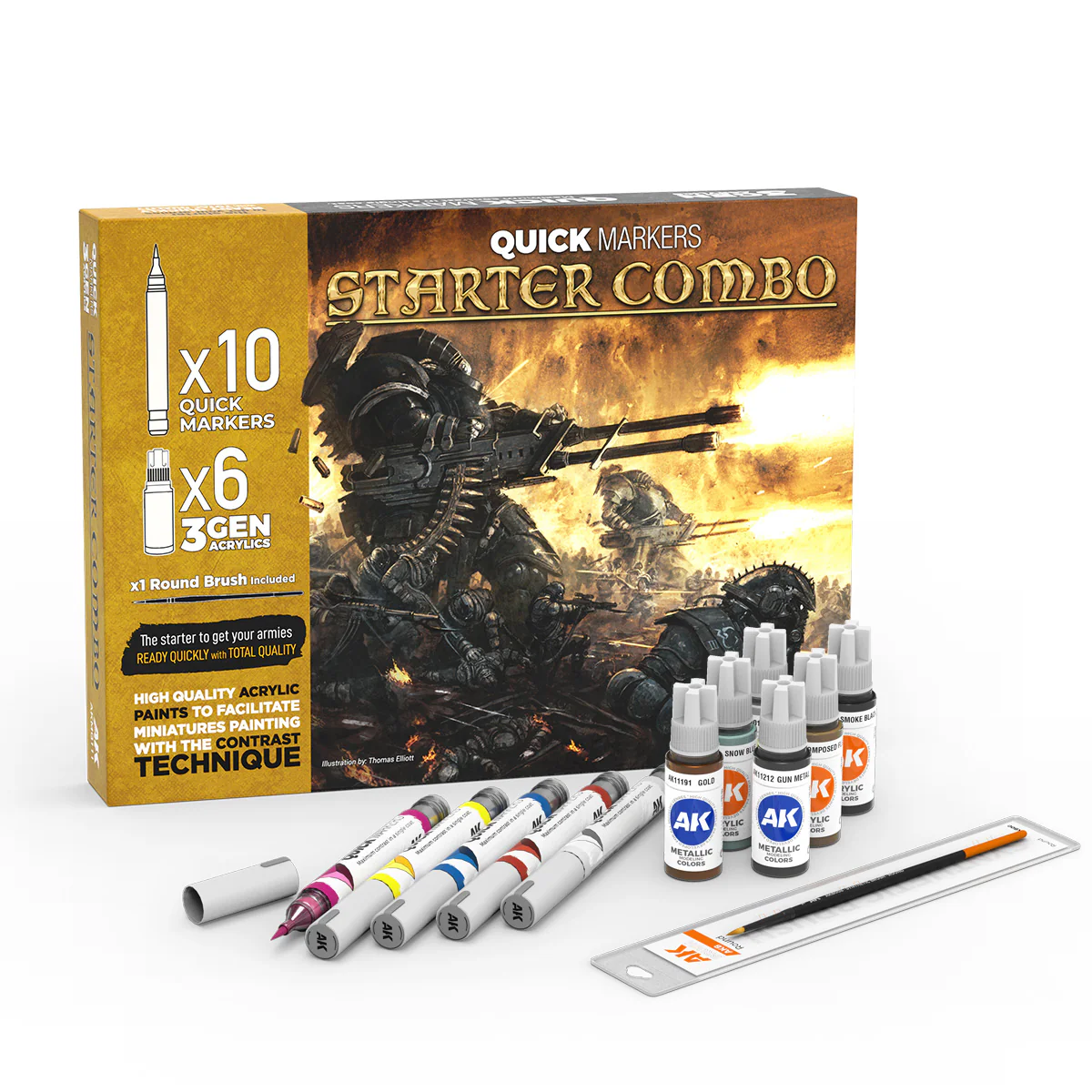 AK Interactive Starter Combo Quick Markers + 3 Gen Set - Image 2