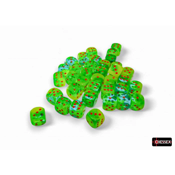 Chessex D6 Block: Gemini (Plasma-Green Teal/Orange) - Image 2