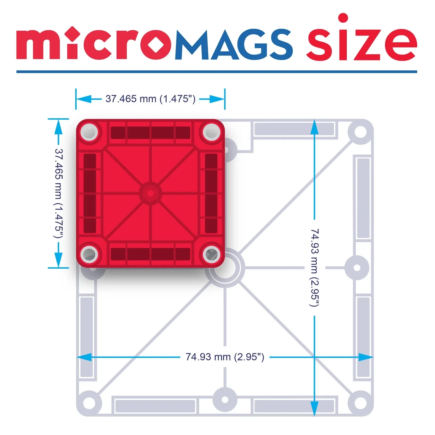 MAGNA-TILES microMAGS 26 Piece Travel Set: Bold Colors - Image 4