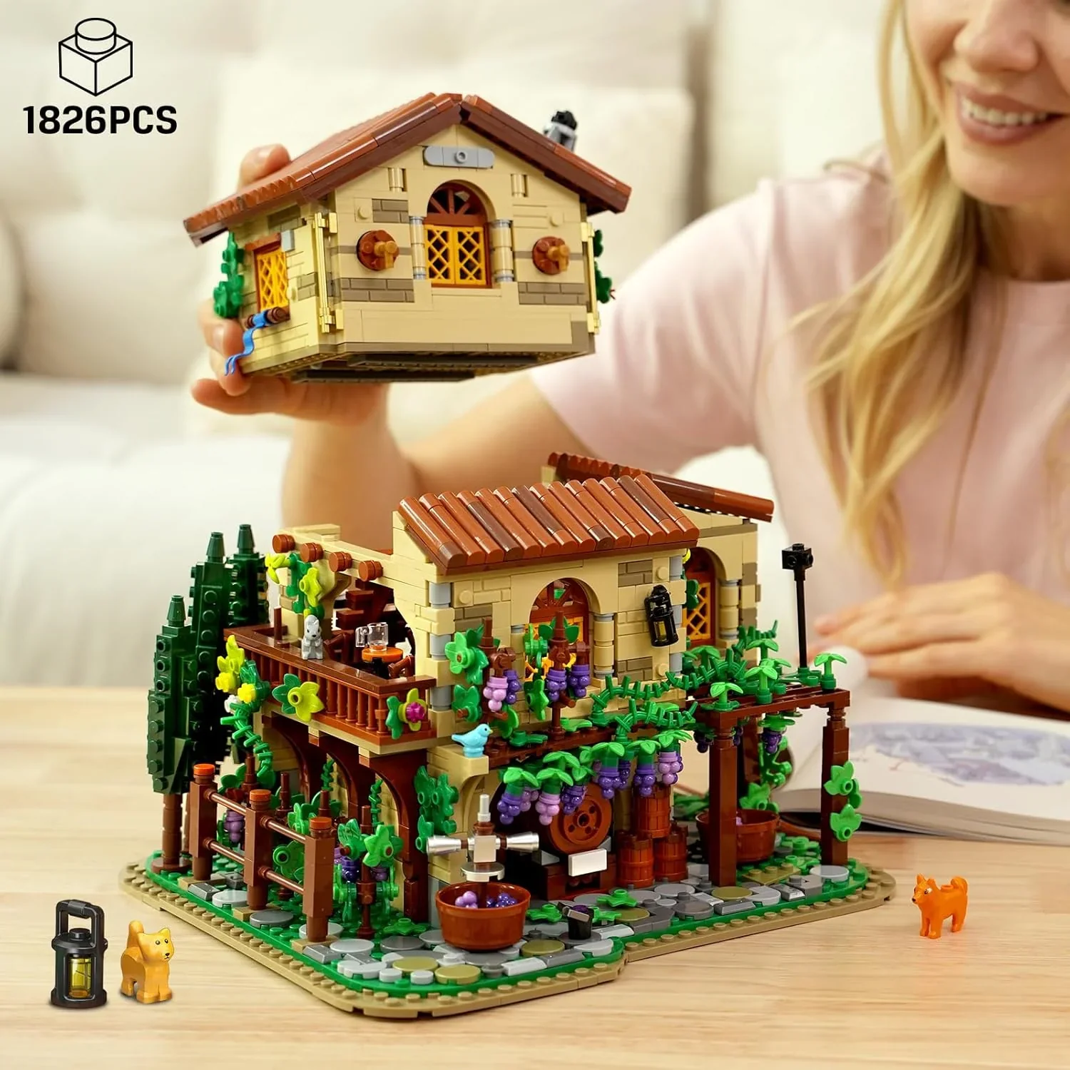 Winery Chateau House Building Set with Lights - Insoon - Image 5